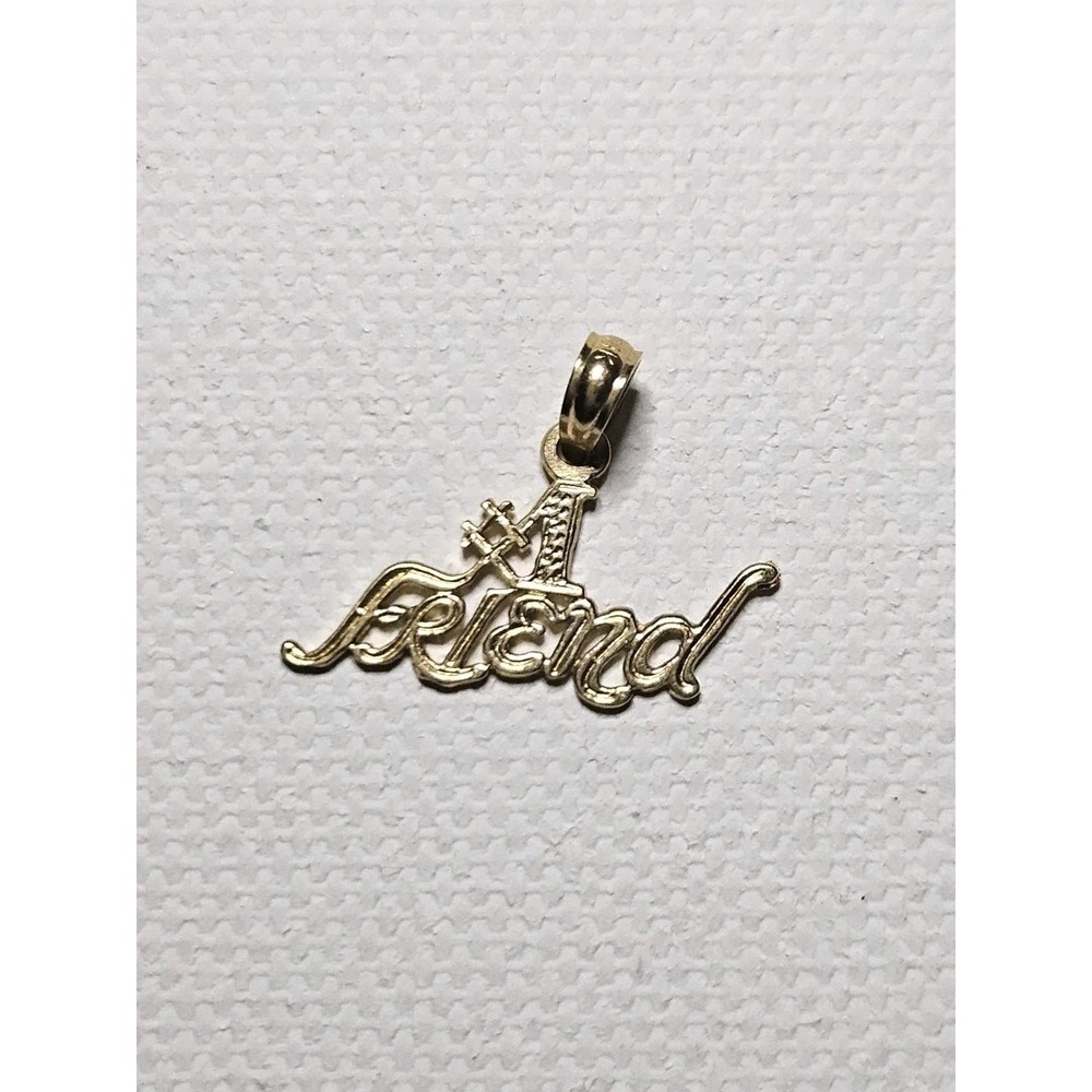 Vintage 14K Yellow Gold #1 Friend Charm Pendant 0.55g 1990s Diamond Cut JM